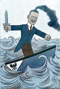 Wilhelm Cuno (1876-1933) rajzfilmje, tengerészeti ügyekért felelős német politikus. Adrien Barrere (1877-1931) rajza a Fantasióból alkotó: Adrien Barrere