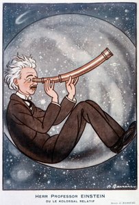 Herr professzor Einstein vagy a rokon Kolossal - Illusztráció: Adrien Barrere (1877-1931) a „Fantasio” című könyvben, 1931.03.01. alkotó: Adrien Barrere