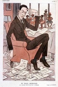 Humoros portré Paul Morandról – Barrère a „Fantasio” című filmben, 1928.09.15. alkotó: Adrien Barrere