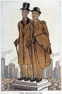 Les Rockefellers, idősebb és ifjabb, amerikai cresus - Illusztráció: Adrien Barrere (1877-1931) a "" Fantasio" című filmben, 1930.03.01. alkotó: Adrien Barrere
