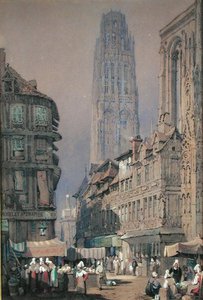 Piac a Tour de Beurre lábánál, Rouen (wc, papír)
