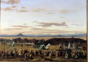 Setif elfoglalása Algériában az orléansi herceg csapatai által Adrien Dauzats (1804-1868) festménye 1839 Orleans, Szépművészeti Múzeum