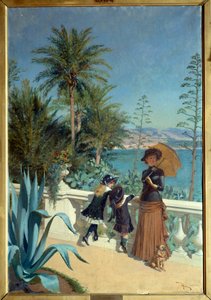 Terasz Monte Carlóban. Adrien Marie (1848-1891) festménye alkotó: Adrien Emmanuel Marie