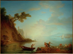 A nápolyi tengerpart a reggeli fényben alkotó: Adrien Manglard