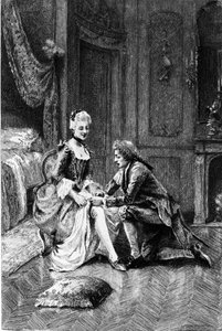 Adrien Moreau (1843-1906) metszete, amely Francois Marie Arouet dit Voltaire (1694-1778) „” Candide”-ját illusztrálja.