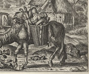Finomságokkal megrakott szamár meséje alkotó: Egidius  Sadeler (II)