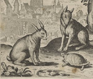 Mese a teknősről és a nyúlról alkotó: Egidius  Sadeler (II)