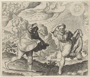 Mese a szélről, a napról és a sétálókról alkotó: Egidius  Sadeler (II)