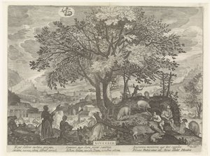 november (cím az objektumon) A tizenkét hónap (sorozat címe) alkotó: Egidius  Sadeler (II)