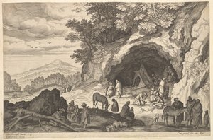 Táj cigánytáborral, n.d. alkotó: Aegidius Sadeler II