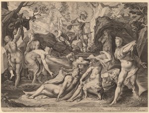 Diana Meglepte Actaeon alkotó: Aegidius Sadeler II after Joseph Heintz the Elder