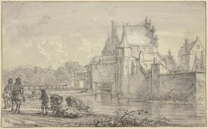 A régi delfti kapu Rotterdamban alkotó: Aelbert Cuyp