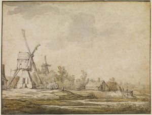 Tájkép malmokkal alkotó: Aelbert Cuyp