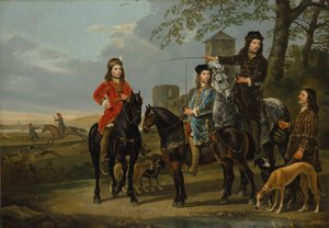Cornelis 1639-1680 és Michiel Pompe van Meerdervoort lovas portréja..., kb. 1652-53. alkotó: Aelbert Cuyp