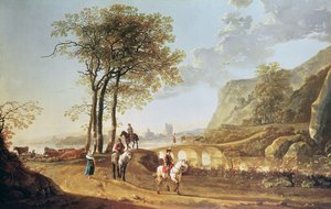 Kiterjedt folyó táj alkotó: Aelbert Cuyp