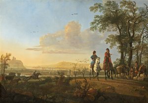 Lovasok és pásztorok szarvasmarhákkal alkotó: Aelbert Cuyp