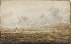 Panorámás táj a Rajna mentén alkotó: Aelbert Cuyp