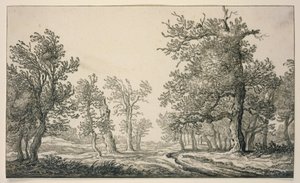 Ösvény tölgyerdőn át alkotó: Aelbert Cuyp