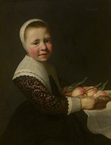 Portré egy lányról barackkal alkotó: Aelbert Cuyp