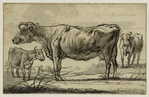 Három tehén a legelőn (Lugt 16) alkotó: Aelbert Cuyp