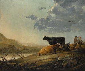 Fiatal pásztorok tehenekkel, kb. 1655-60. alkotó: Aelbert Cuyp