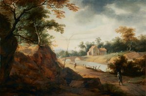 Tájkép utazókkal alkotó: Aert Jansz Marienhof