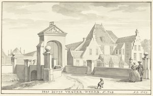 A havezathe Vechterweerd Zwolle mellett 1729-ben Het HUYS VEGTER-WEERD Ao 1729 (cím a tárgyon)