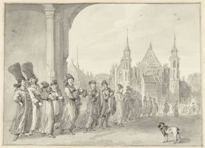 A moszkvai cár nagykövetsége úton a hágai államgyűlésre, 1631. november 4. alkotó: Aert Schouman