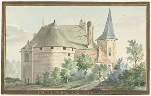 A kastély Wouw-ban KASTÉLY WOUW VAN AGTERENBEN (cím az objektumon) alkotó: Aert Schouman