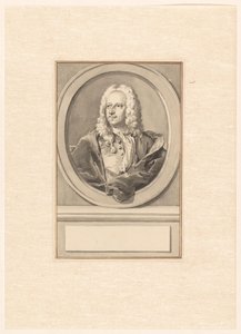 Abraham van Hoey portréja, ovális, bal oldalon alkotó: Aert Schouman