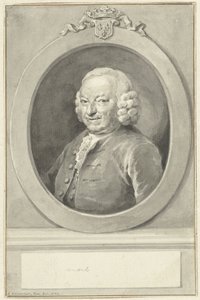 Johan Hudde Dedel portréja, ovális alakban, balra alkotó: Aert Schouman