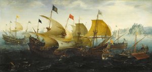 Az 1587-es cadizi csata alkotó: Aert van Antum