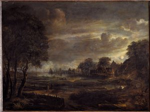 Táj a holdfényben (Festmény alkotó: Aert van der Neer