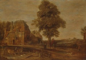 Táj fogadóval alkotó: Aert van der Neer