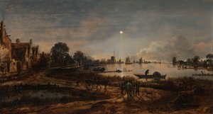 River View by Moonlight, 1640-50 körül