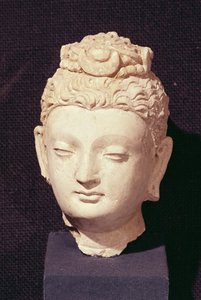Buddha feje, görög-buddhista stílus, Hadda (stukkó)