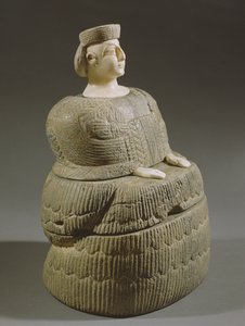 Egy kaunakest viselő istennő szobra, Bactriane hercegnője, Kr.e. 3. évezred (klorit és kalcit)