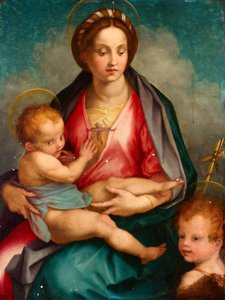 Madonna és gyermeke Szent Jánossal alkotó: Andrea del (after) Sarto
