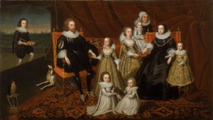 Sir Thomas Lucy és családja portréja alkotó: After Cornelius Johnson