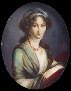 Erzsébet Alekszejevna miniatúrája (Vigee-Le Brun típus), névtelen (19. sz., priv.coll.) alkotó: after Élisabeth Louise Vigée Le Brun