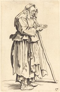Jótékonysági adományt kapó koldusasszony alkotó: After Jacques Callot
