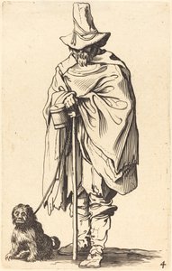 Koldus kutyával alkotó: After Jacques Callot