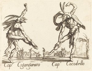 egyik sem Sgangherato és Cap. krokodil alkotó: After Jacques Callot