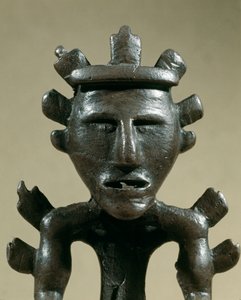Őstörténet: Galic Tresor bronz harcos figurája (Kostroma, Oroszország). Kr.e. 1500. Bronzkor. Moszkva, Állami Történeti Múzeum