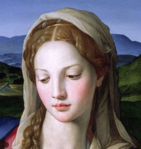 Szent Család Szent Annával és a csecsemő Keresztelő Szent Jánossal, 1550 körül, olaj, táblarészlet, 82824 alkotó: Agnolo Bronzino