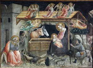 Bölcsőde (kiságy) Agnolo Gaddi (1350-1396) festménye: Duomo, a Sacro Cingolo Prato kápolnája