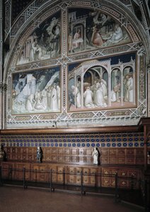 A Castellani-kápolna (vagy Sacrament) látványa Agnolo Gaddi (1350-1396) freskóinak díszítése, Nagy Szent Antal életének epizódjai