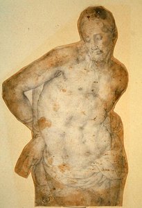 Krisztus az oszlopnál (kréta papíron) alkotó: Agnolo Bronzino