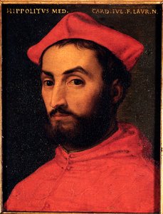 Ippolito de Medici bíboros (1511-1535) portréja Allori Angelo di Cosimo dit Bronzino (1503-1572) festménye - 16. század V 15x12 cm Medici-Riccardi palota (Medici Riccardi) Firenze alkotó: Agnolo Bronzino