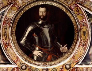 Jean de Medici dit Jean des Bandes Noires (Giovanni Dalle Bande Nere) (1498-1526) portréja, Bronzino (1503-1572) - A firenzei Palazzo Vecchioban őrzött festmény alkotó: Agnolo Bronzino